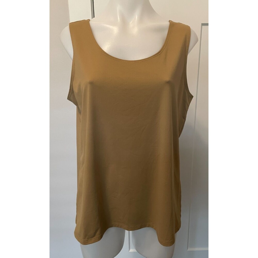 CHICOS Womens Knit Tank TOP Sleeveless TAN Size 3 (XL/16)